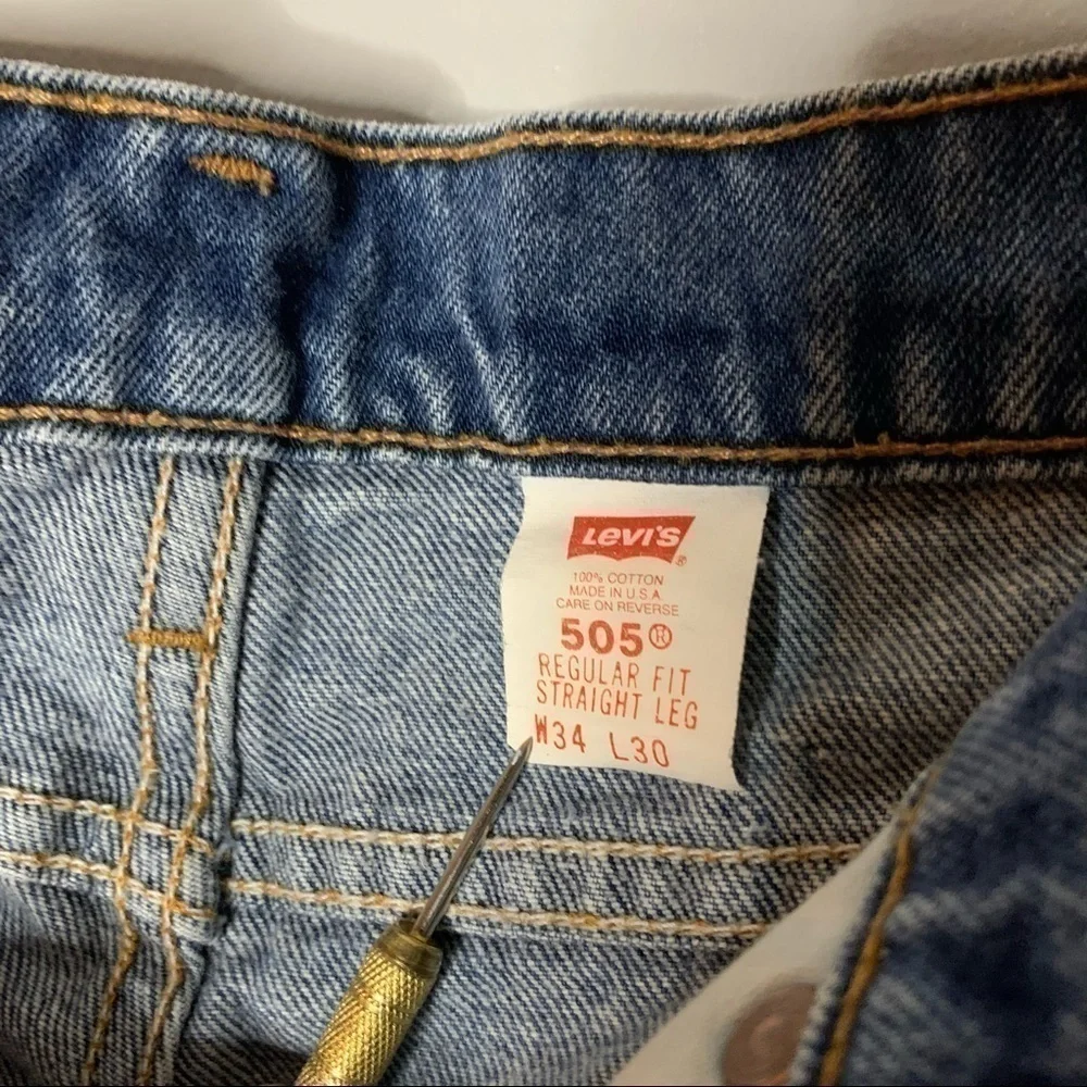 Vintage Orange Tab Super Dope Custom 505 Levi Jeans